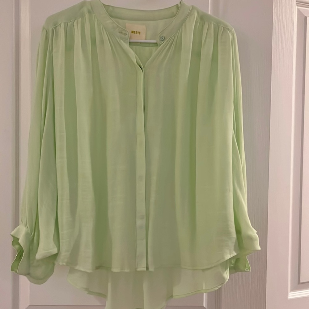 Pastel green sheer top